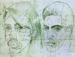 Рисунок-чертеж, изображающий Дмитрия Умецкого и Вячеслава Бутусова